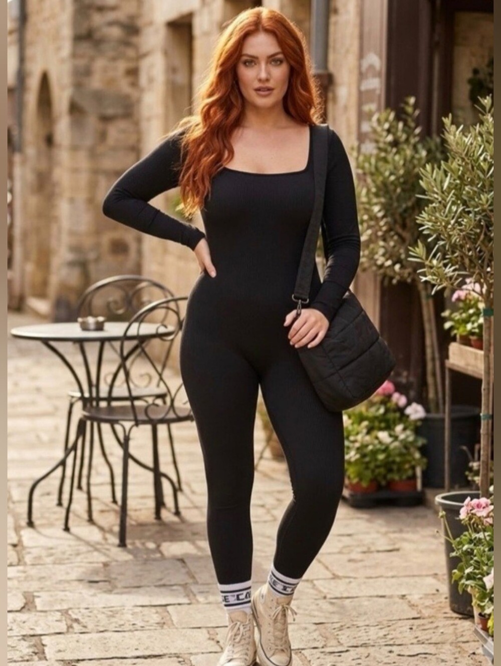 Offline By Aerie Real Me Xtra Long Sleeve Knit Unitard Jumpsuit | XL